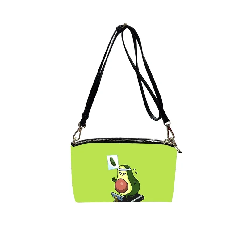 Cartoon cute avocado PU Crossbody Bag 2023 New Women's Fashion Shoulder Bag Minimalist Small Square Bag for Women