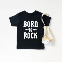 Born To Rock Kids T-Shirt Boys Girls Unisex Baby Clothes Cool Fashion Style Tops Children Summer Short Sleeve Graphic Tee Shirt 1