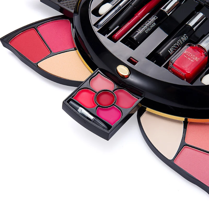 Lip Gloss Eye Shadow Blush Mascara Nail Polish Brushes Makeup Sets Party Show Makeup Kit Full Professional Set