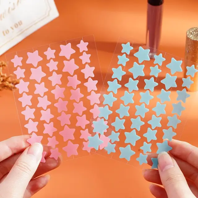 40pcs Colorful PE Pimple Patches Cute Star Shaped Pimple Cover Sticker Invisible Pimple Cover Removal Pimple Patch 4