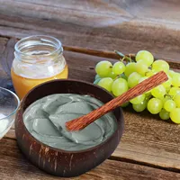 1 Ensemble de bols en bois inspirés de la coque de noix de coco pour masques faciaux, kit de mélange DIY, portable et léger, pour la routine de soins de la peau, le salon et les voyages 4