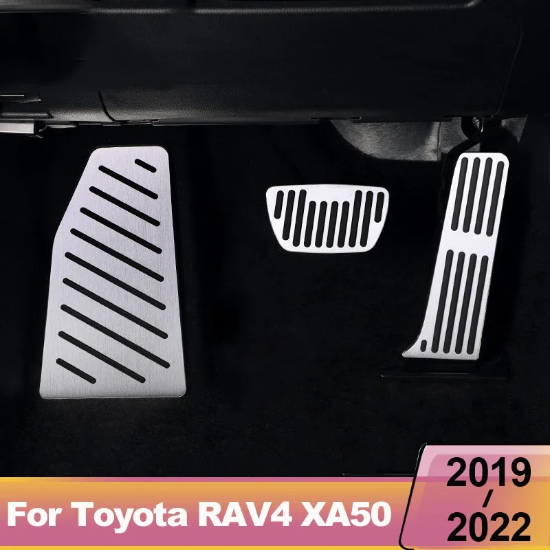 For Toyota RAV4 XA50 Car Accelerator Fuel Brake Foot Rest Pedals Plate Cover Pads Accessories