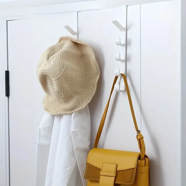 1 pièces chambre porte cintre vêtements suspendus support sur la porte en plastique stockage à domicile Organization crochets, porte-monnaie pour sacs Rails 3