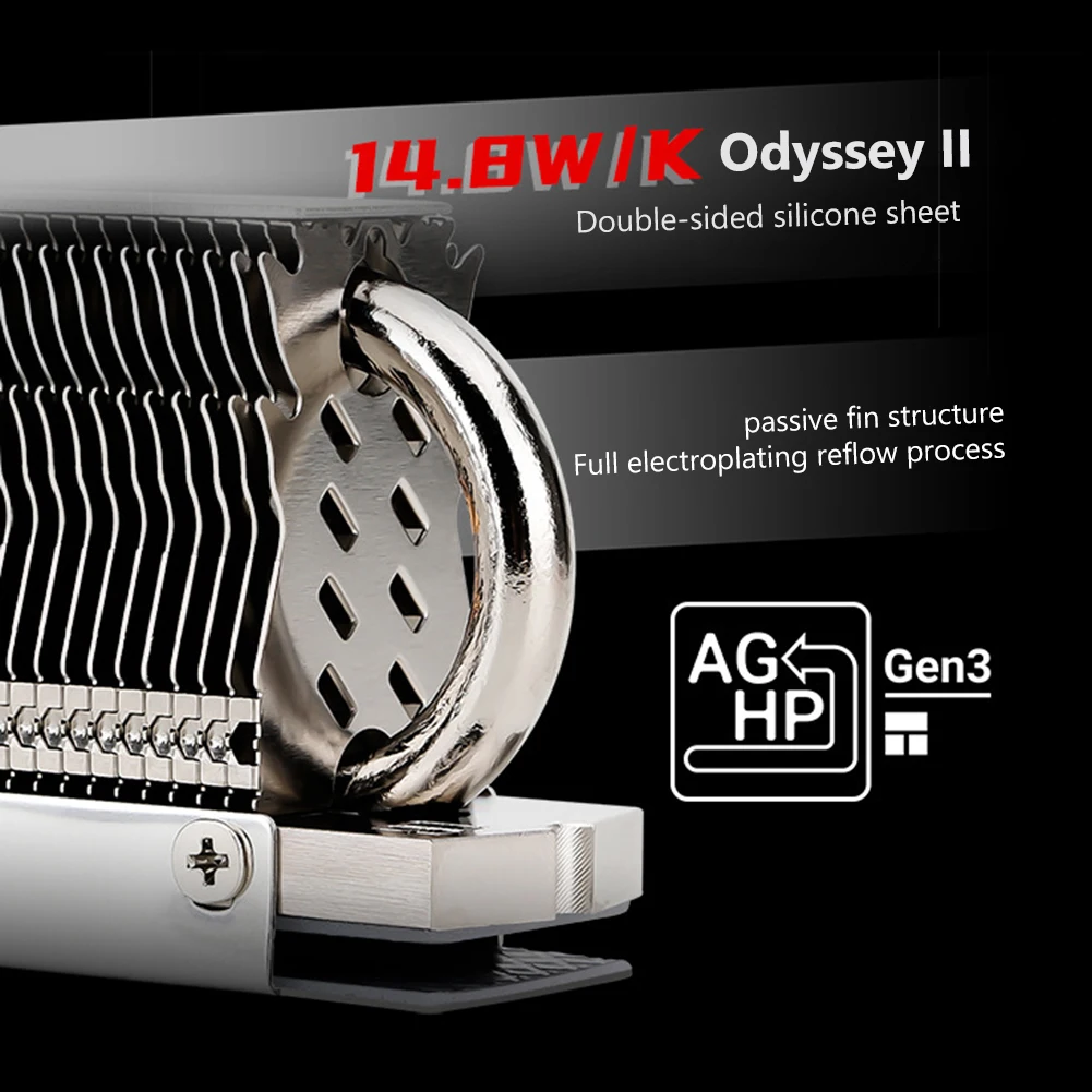 Estado Sólido Drive Cooler Colete Aghp Tubo de Calor Ssd Disco Rígido Metal Dissipador Calor Radiador Almofada de Refrigeração para Desktop pc M.2 Hr09 2280 - Imagem 2