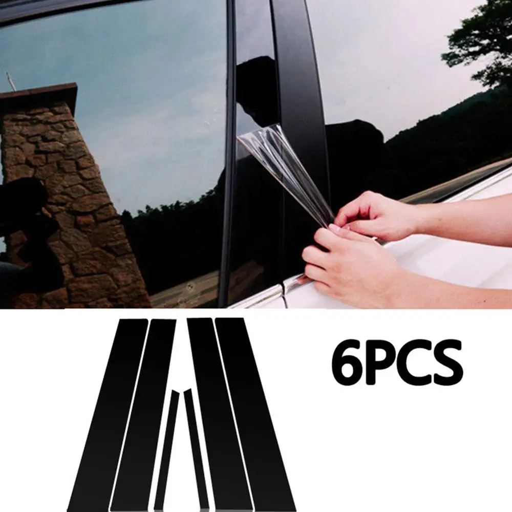 Car Stickers Car Window Stickers Window Door Cover Trim Car Window Trim Stickers Car Window Trim 6Pcs Car Window Pillar Posts Cover Trim for Honda Civic 2006-11 Center BC column stickers Mirror effect