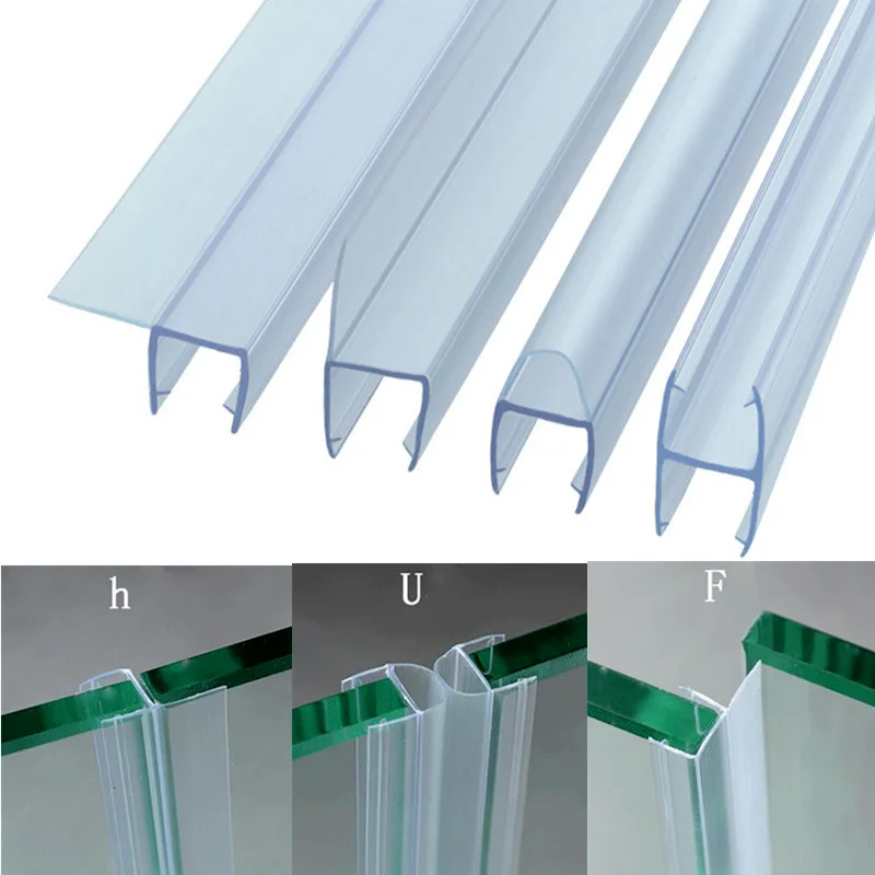 Glue-free Bath shower screen door seal strip 2X50cm 6/8/10/12mm gap sealer PVC Waterproof Sealing Weatherstrip Bathroom Hardware door seal strip sealing strip tape window seal strip sealing tape rubber seal strip rubber door weatherstripping shower door seal silicone seal strip door weatherstripping rubber shower seal sealing strip shower water barrier waterproof tape