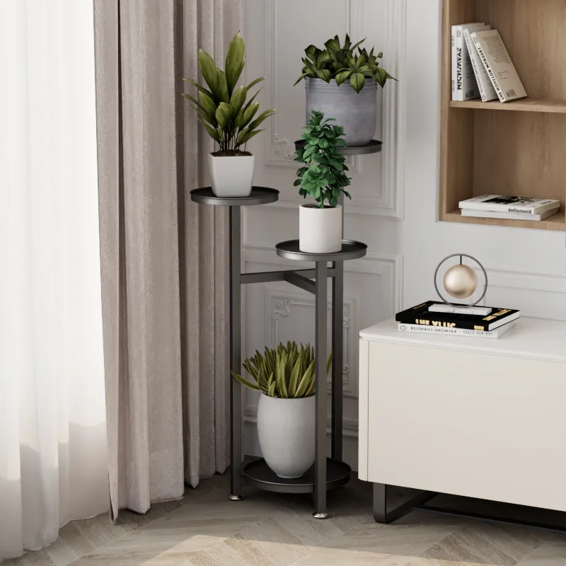 Plant Stand Flower Rack Multi-Storey Iron Shelves For Plant Pot Floor-To-Ceiling Balcony Living Room Lobby plant stand wooden flower shelf