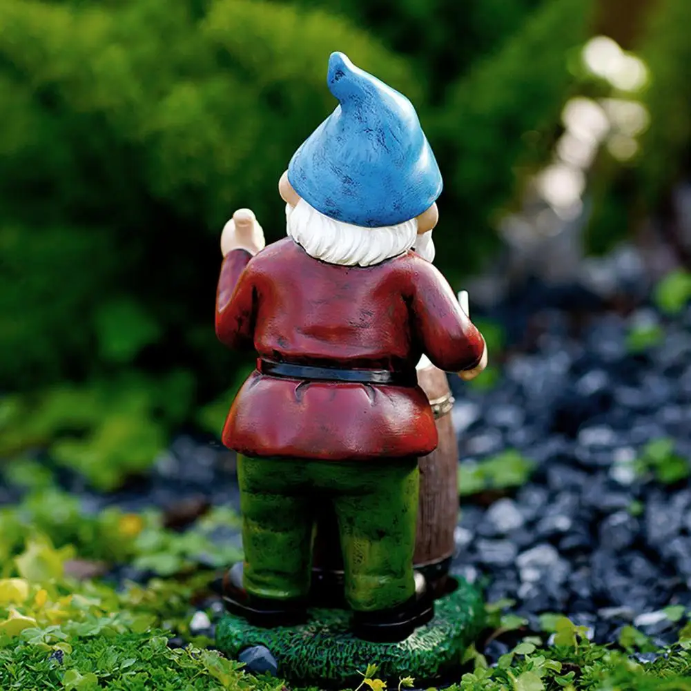 

Hand-painted Dwarf Ornament Long-lasting Resin Gnome Decoration Charming Dwarf Drum Ornaments for Outdoor Garden Patio Weather