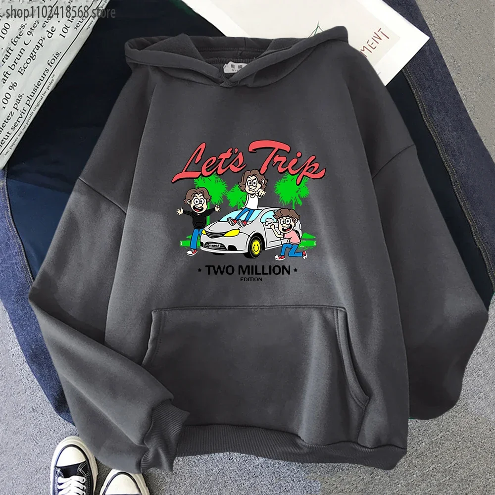 Sturniolo Triplets Hoodies Men's Cartoon Printed Sweatshirt with Hooded Men Clothing Women Y2k Sudaderas Full Streetwear Fleece