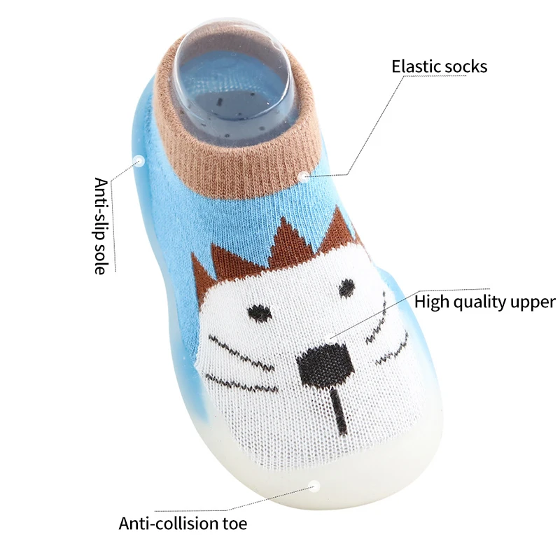 Cute Animal Pattern Toddler Shoes Newborn Baby Boys Girls Soft Soled Breathable First Walkers Skin-friendly Floor Socks 5