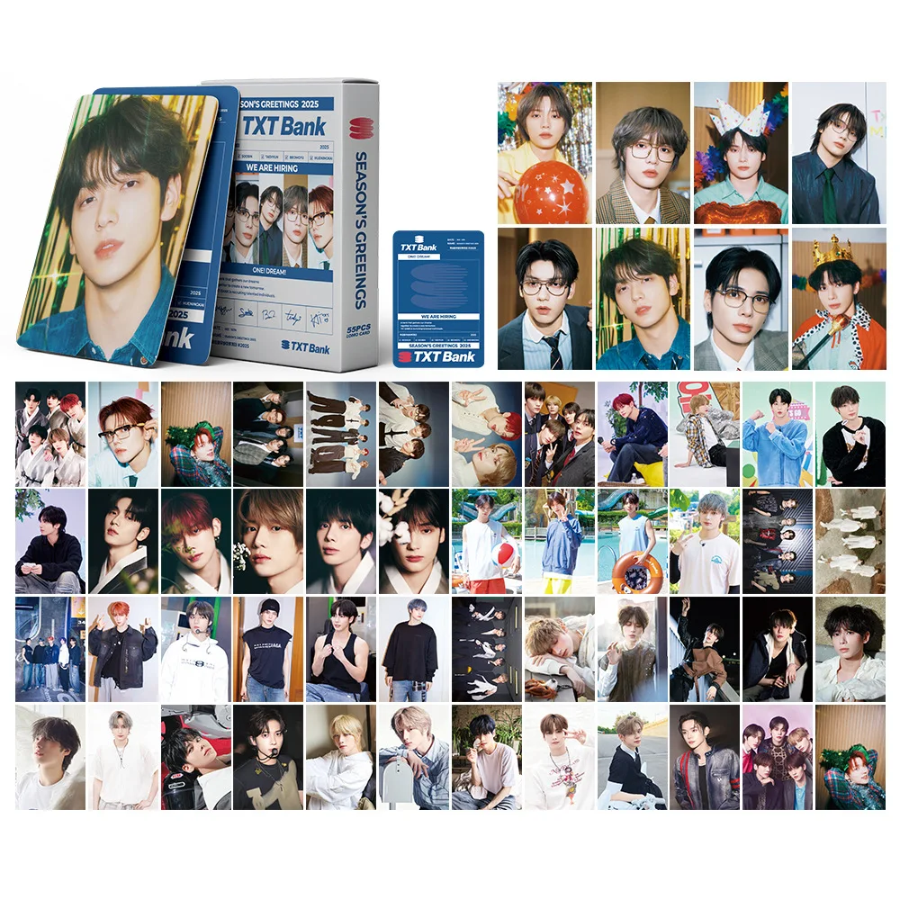 Photo Album Photocards Collection 55pcs/box Kpop Photo album TXT BANK Yeonjun Soobin Beomgyu Lomo Cards Photocards for Fans Collcetion High Quality HD Postcar
