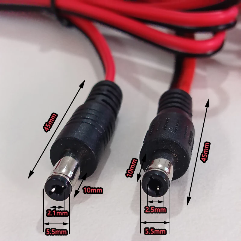 1PC DC 5.5x2.1/2.5mm  4mm 스택형 바나나 플러그 테스트 케이블 전원 공급 장치 테스트용 1M 0.5mm² 와이어 멀티미터 전자 DIY