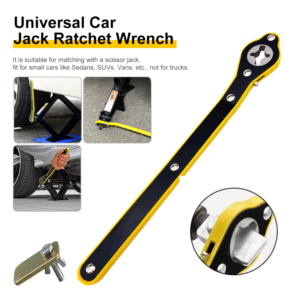 

1Pc Car Labor-saving Jack Ratchet Wrench Scissor Jack Garage Tire Wheel Lug Wrench Handle Labor-saving Wrench Car Repair Tool