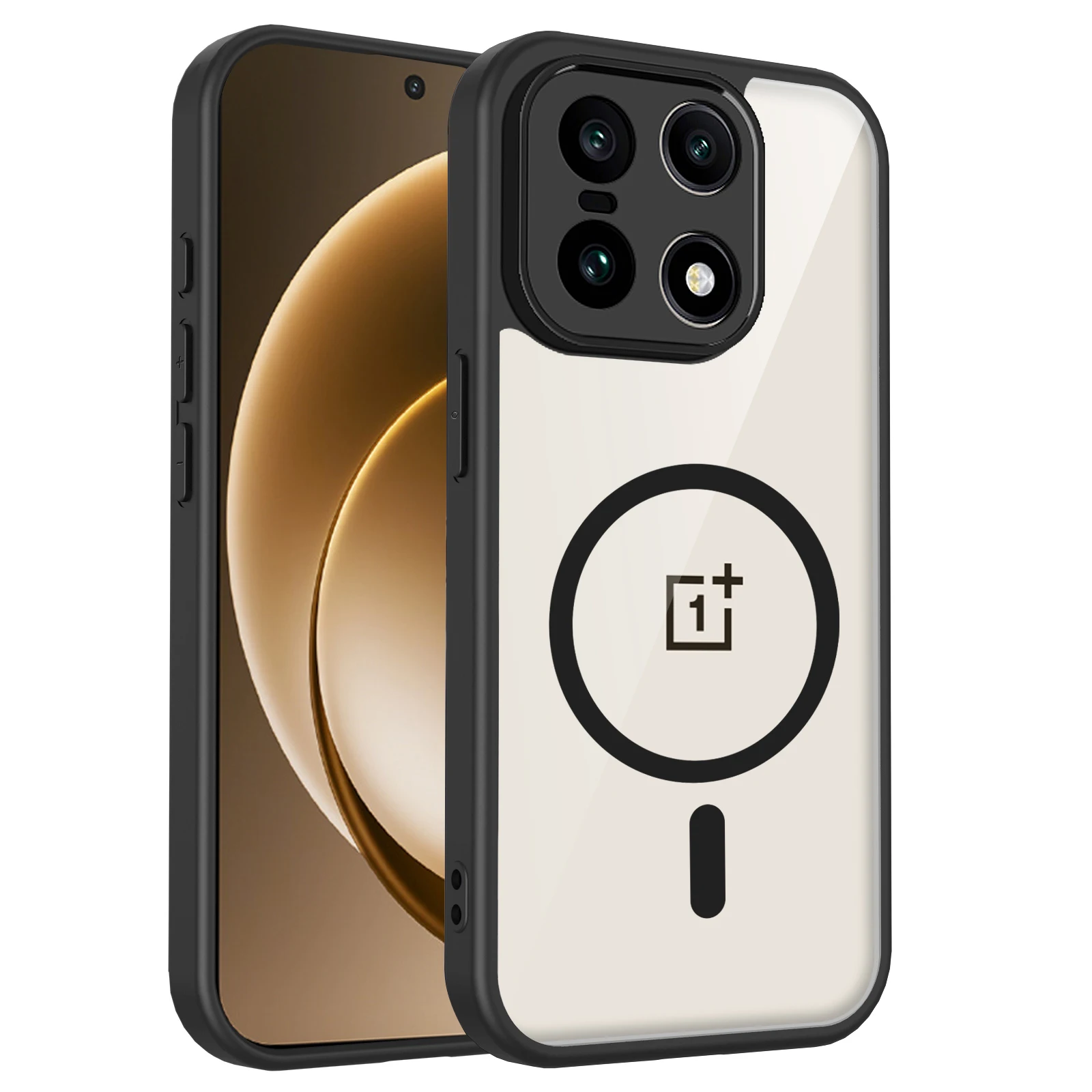 Luxury Clear Magnetic Phone Case with Frosted Bumper Armor Cover