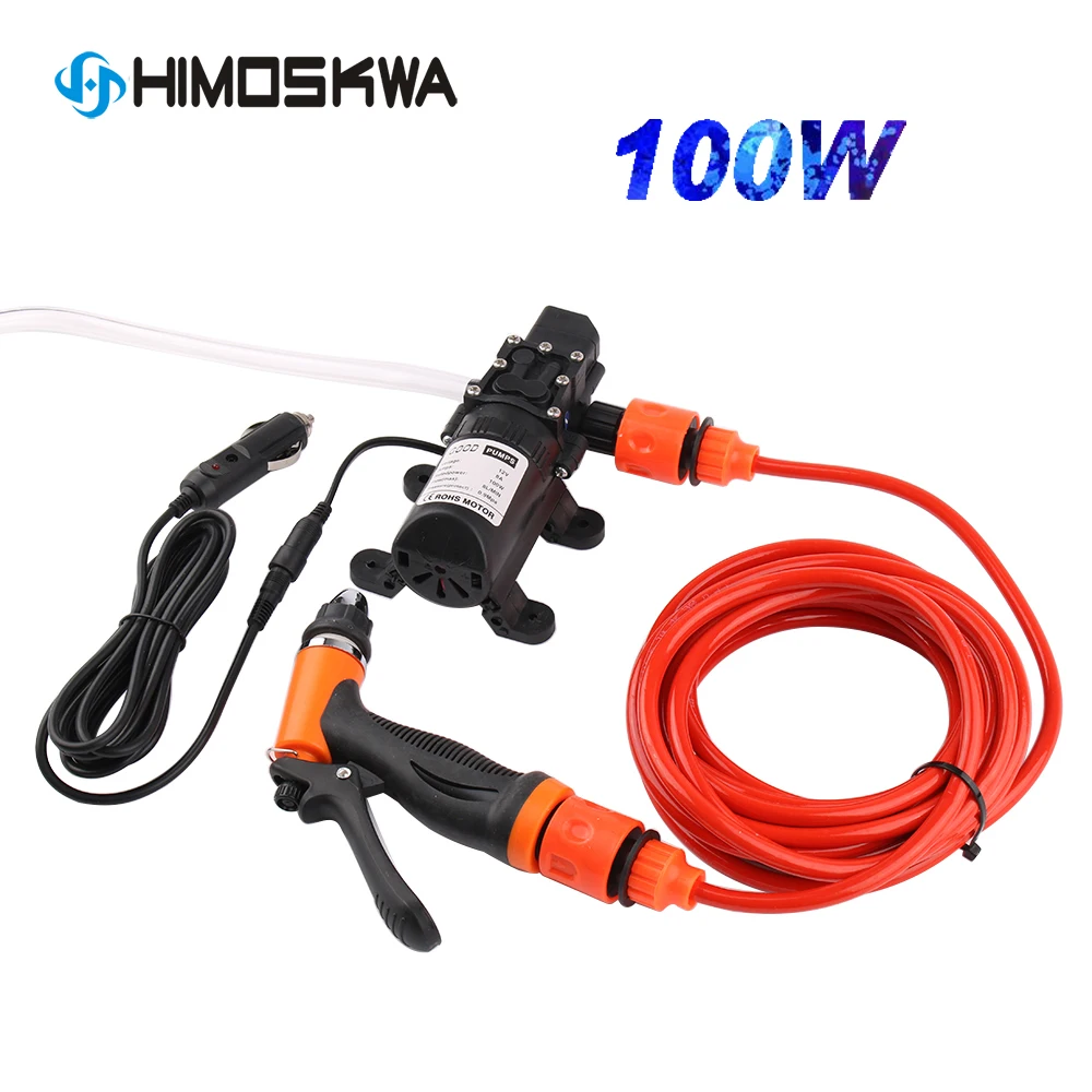 Limpador o para Carro Portátil e Elétrico Lavagem em 12v Máquina com Bomba e Pistola para Cuidados com o Automóvel Dispositivo Automático de Alta Pressã