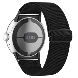 Elastic Nylon Adjustable Wristband Strap Bracelet for Google Pixel Wa (Black)
