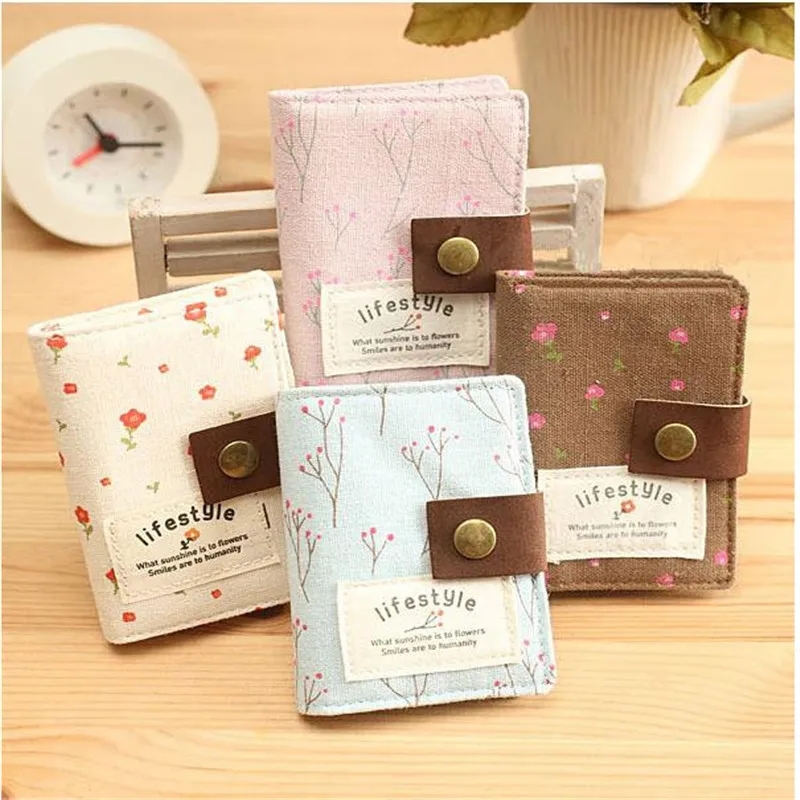 

New Floral Canvas Ladies Card Package Creative Cloth Credit Card Holder Business Card Holder Women's Cardholders Bag