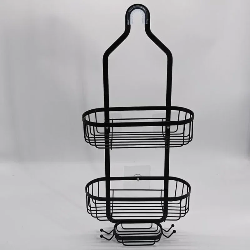 Hanging Caddy For Drilling Bathroom Storage Shower Rack Shower Without Hooks Shelves Over Organizer with Towel Bathroom 2