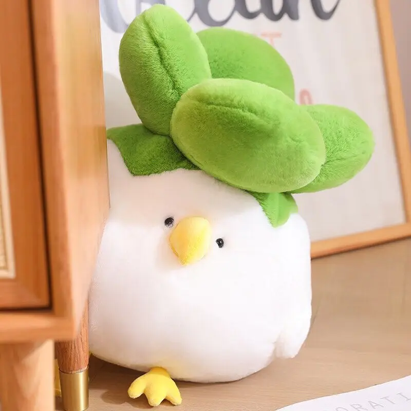 Funny Cabbage Bird Stuffed Animals Plush Toy Cute Hugging Plushies Cuddle Pillow Gift for Kids Baby Girls Birthday Party Decor