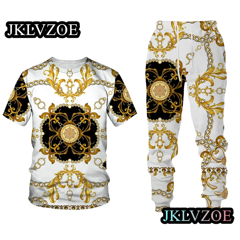 Summer T-Shirt Trousers Pants Set Casual Brand Fitness Jogger Pants Hot-Selling T Shirts Fashicon Suit Men's Tracksuit Outfit