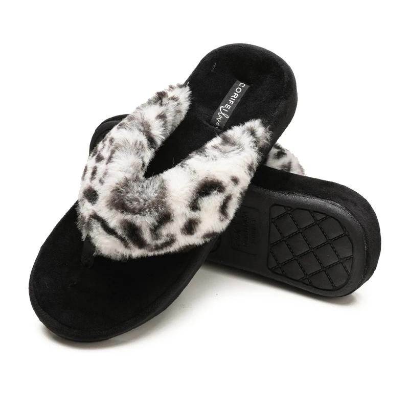 Plush Flip Flop Slippers