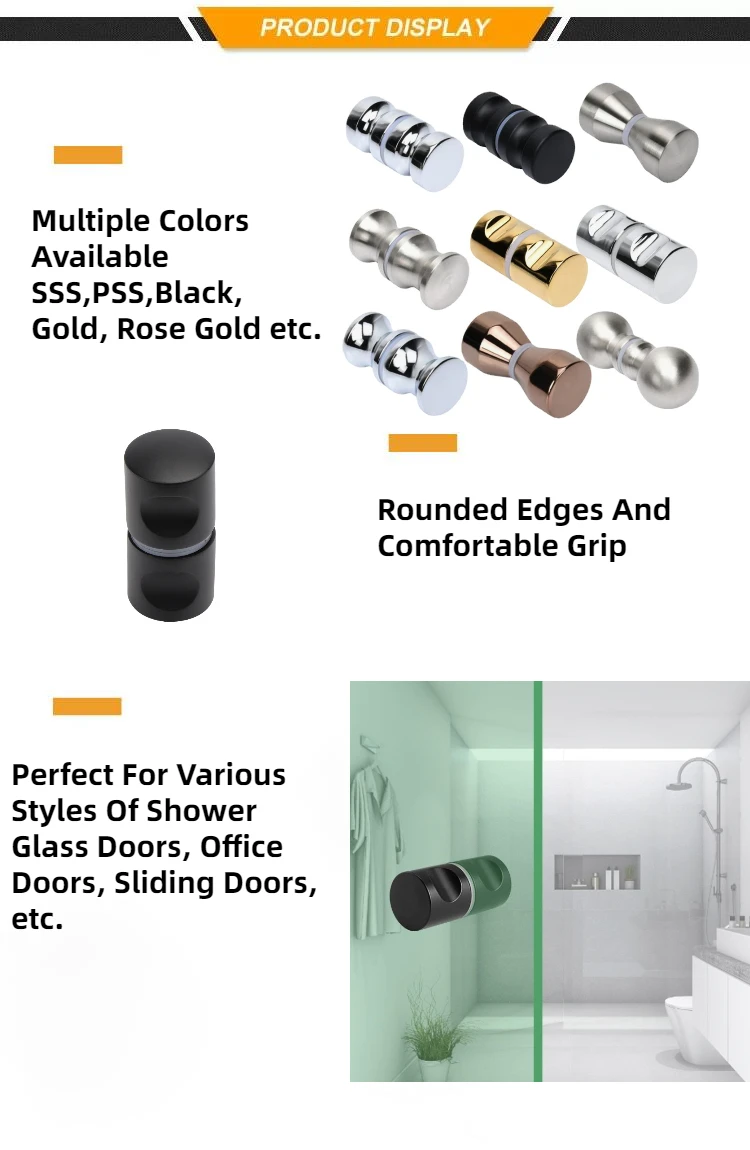 Description Picture 4 of itemKensharp Double Sided SS304 Shower Glass Door Handle Knob Bathroom Glass Knob