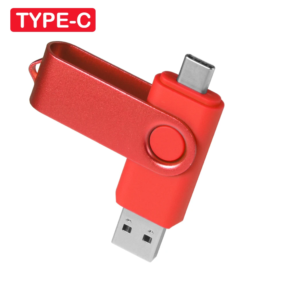 타입-C 2-in-1U 드라이브 128GB 메모리 스틱 레드 64GB 펜 드라이브 32GB 16GB 8GB 4GB USB 드라이브 휴대폰 및 태블릿에 적합