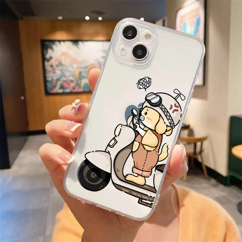 Charming Cartoon Couple Clear Luxury Phone Case