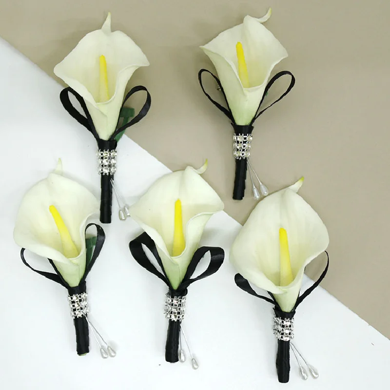 Boutonniere And Wrist Corsag Wedding Supplies Wedding Flower Art Simulation Flower Business Celebration Guests 434