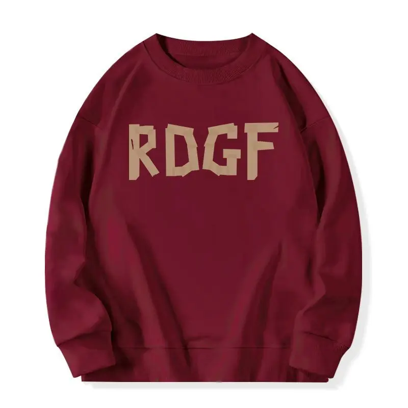 

Wine Red Early Spring and Autumn 2023 Thin Oversize Drop Shoulder round Neck Sweater Women's Long Sleeve Top