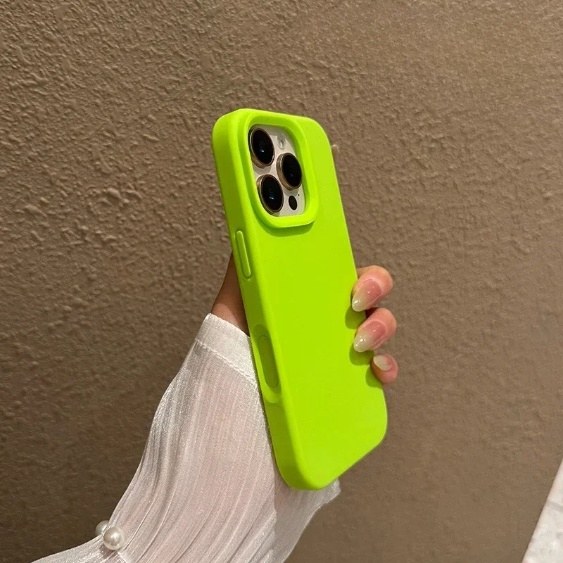Candy Solid Color Matte Soft Silicone Phone Case with Camera Control Button