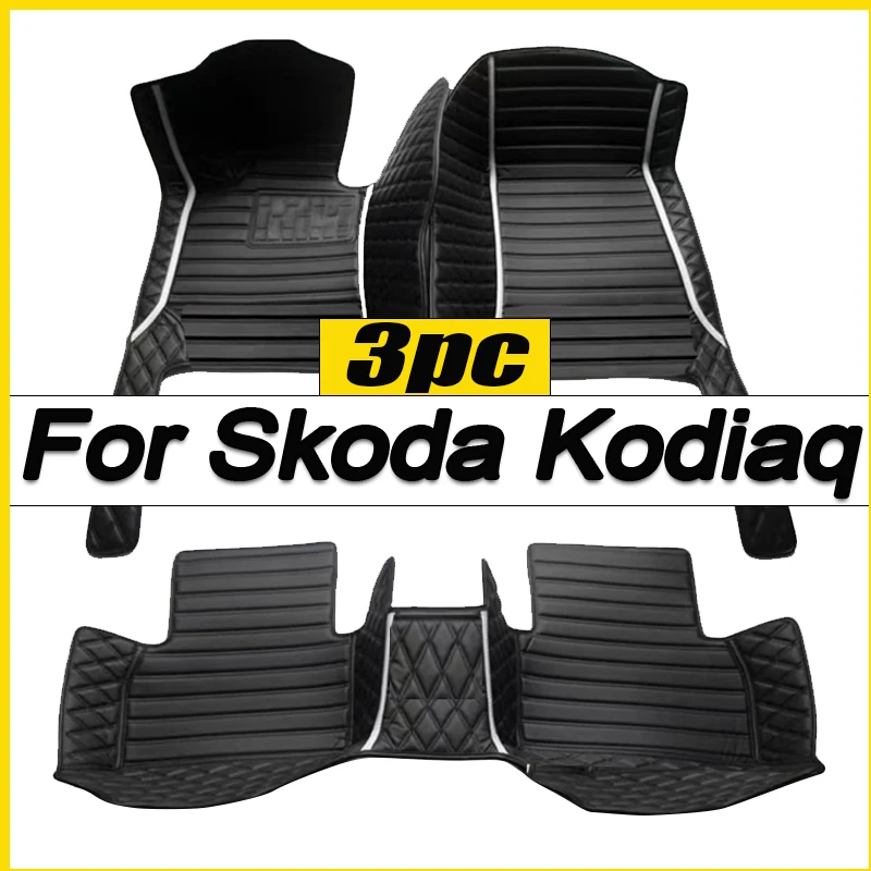 

Автомобильные коврики для Skoda Kodiaq NS7 2017 ~ 2022 2021 2020, автомобильные коврики, кожаные напольные коврики, детали интерьера, автомобильные аксессуары, 5 сидений
