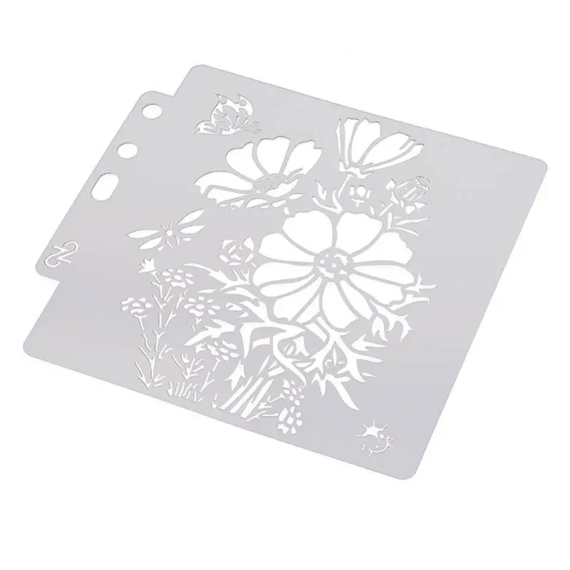 Flower Stencils Template Painting Scrapbooking Embossing Stamping Album Crafts
