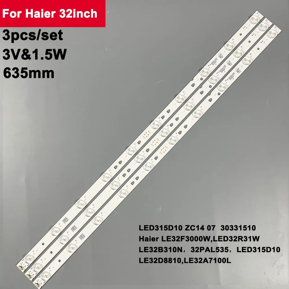 3pcs LED Backlight Strip for LED32s39t2s 32PAL535 LE32B310N LED315D10-07(B) 30331510219 LED315D10-ZC14-07(A) 30331510213 led backlight strip for d40mf7090、le40d8810、lt40m645、lt40m445 led40d11 zc14 01 a 02 a 、lsc400hm06 8、30340011201 le40f3000w