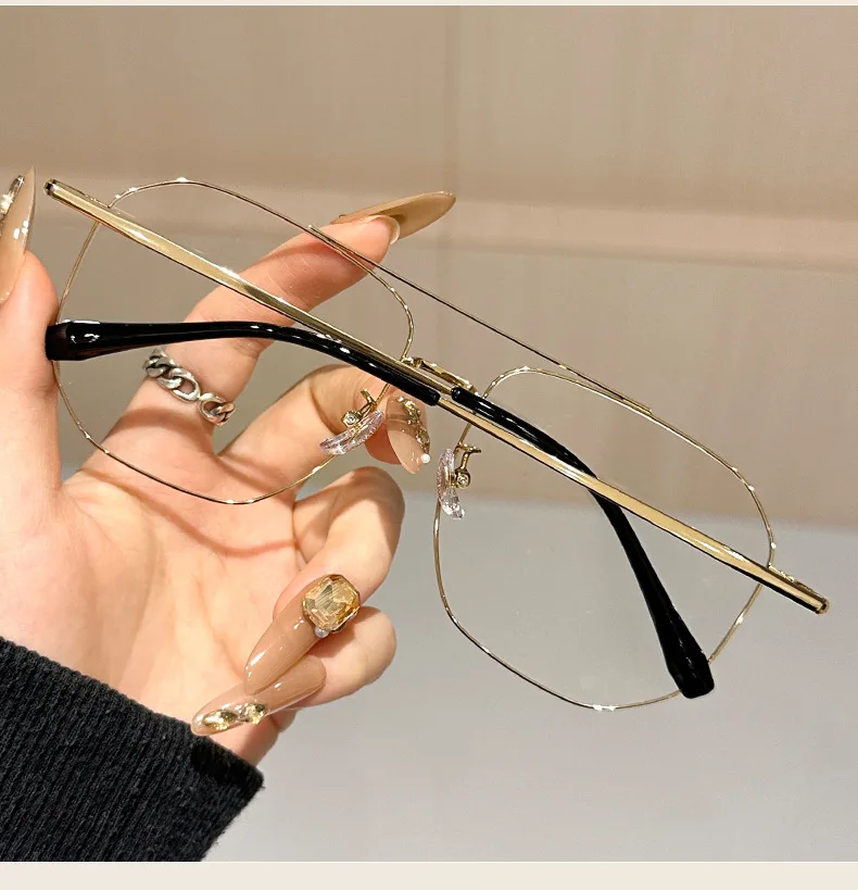 Neue Aviator Brille Rahmen Ultraleicht Mode männer Große Größe Titan Legierung Retro Optische Brillen Frauen 5588 – Detail 9