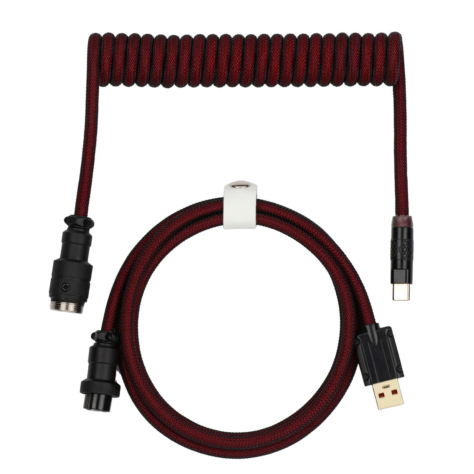 Epomaker-mix Pro Coiled Usb c Cabo 1.5m Cabo de Manga Dupla para Teclado Mecânico Destacável 4-pin Aviator Connector