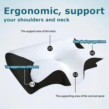Oreiller à mémoire de forme papillon, oreiller en mousse à mémoire de forme, profilé pour le sommeil, soulagement de la douleur au cou, soutien du ventre, oreiller confortable
