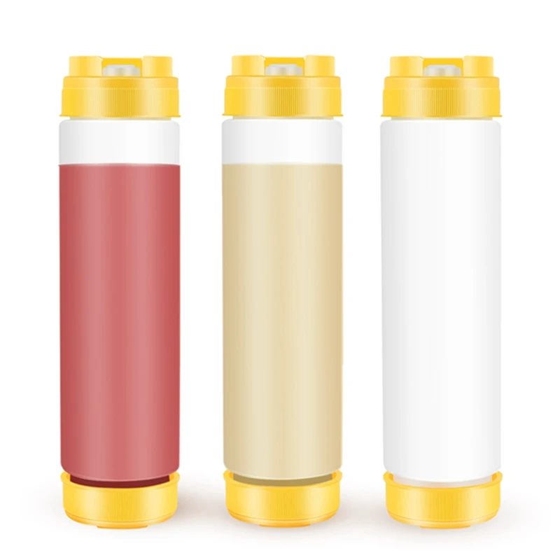 Inverted Plastic Squeeze Bottles 16Oz Refillable Tip Large Valve Dispenser Condiment For Sauces Ketchup