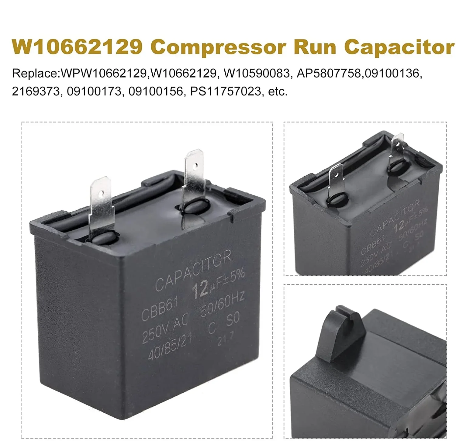 wacamper  2pcs/set WP2319792 TSD2 Relay Start Device W10662129 Freezer