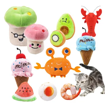 Puppy Sound Toy Set Pet Chewing Plush Fruit Snacks And Vegetable Puppy Toys Suitable For Cute Playm Pet Toys Supplies