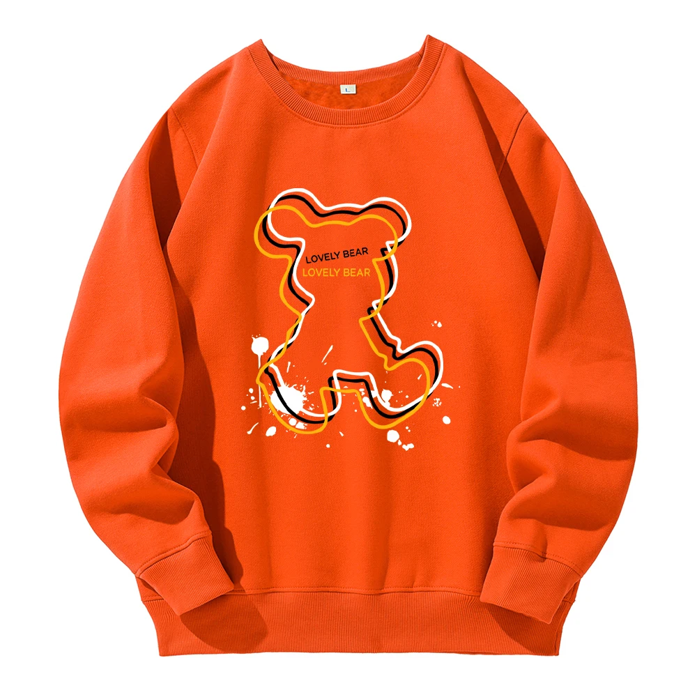 

Lovely Bear Outline Creativity Design Printing Hoodie Man Hip Hop Streetsweatshirt Casual Fashion Tracksuit Warm Fleece Hoody