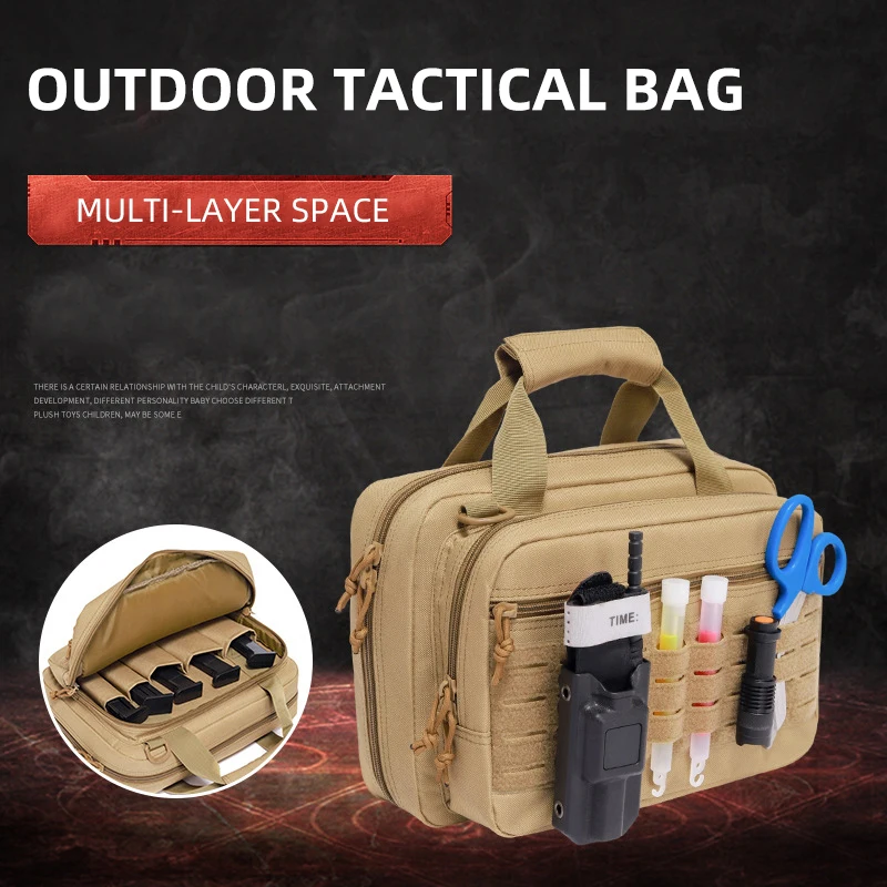 

Tactical Pistol Bag Tactical Gun Holster Molle Bags Outdoor Men Daily Military Shooting Handbag Hunting Shoulder Backpack X618A