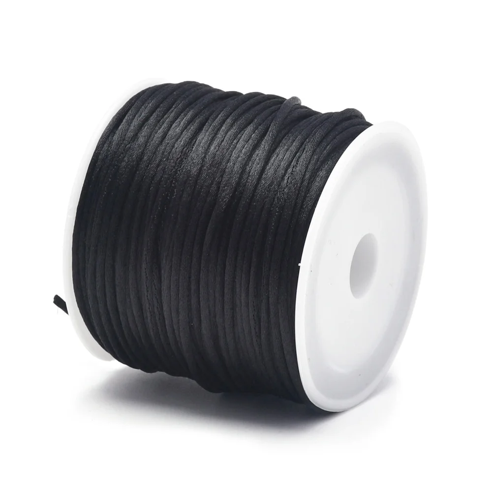 Corda in raso di nylon da 1,5 mm per artigianato, per nodi cinesi, macramè, finure, creazione di gioielli, 24 iarde  36