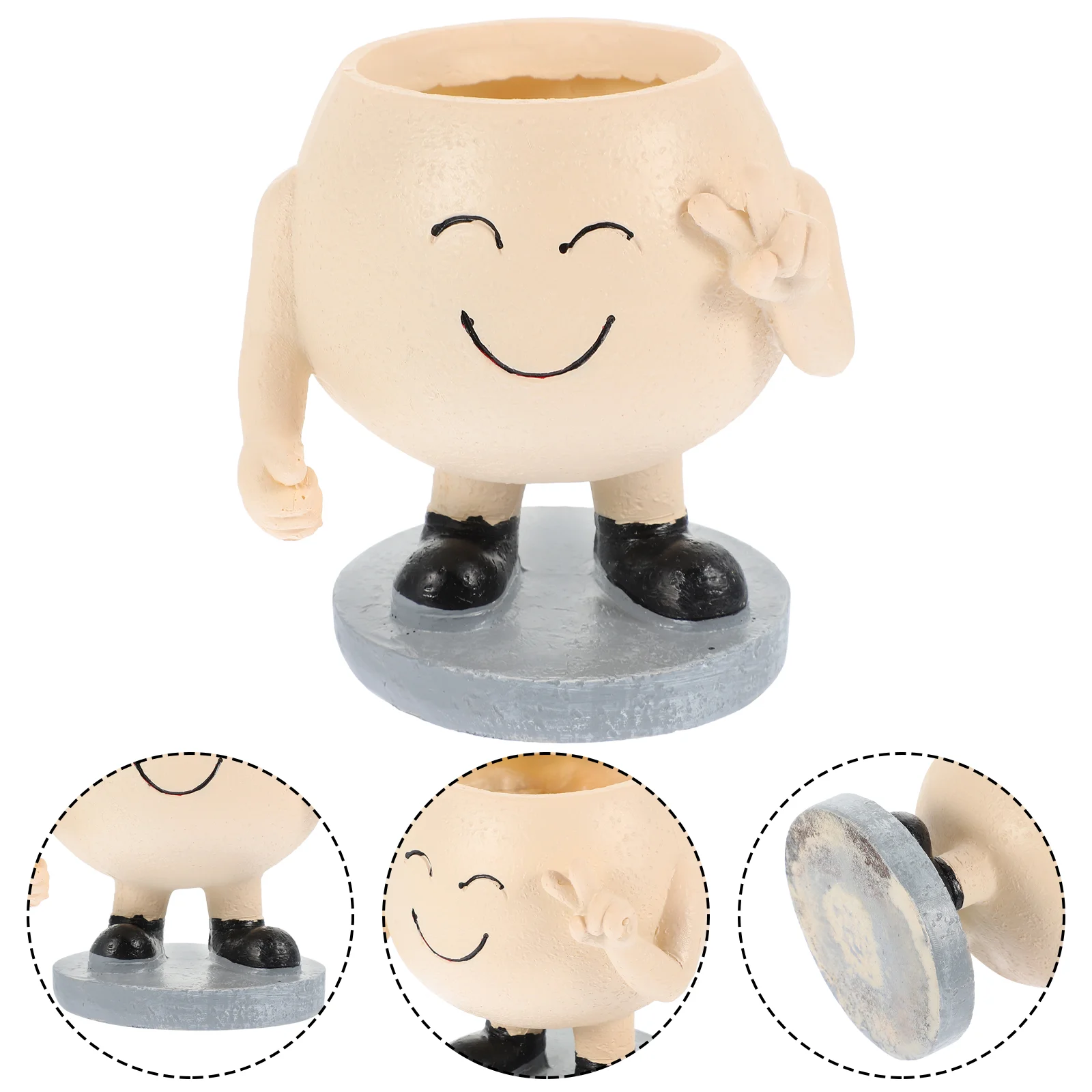 

Smiling Man Flower Pot Table Centerpiece Decoration Vase Container Small for Arrangement Creative Resin Home