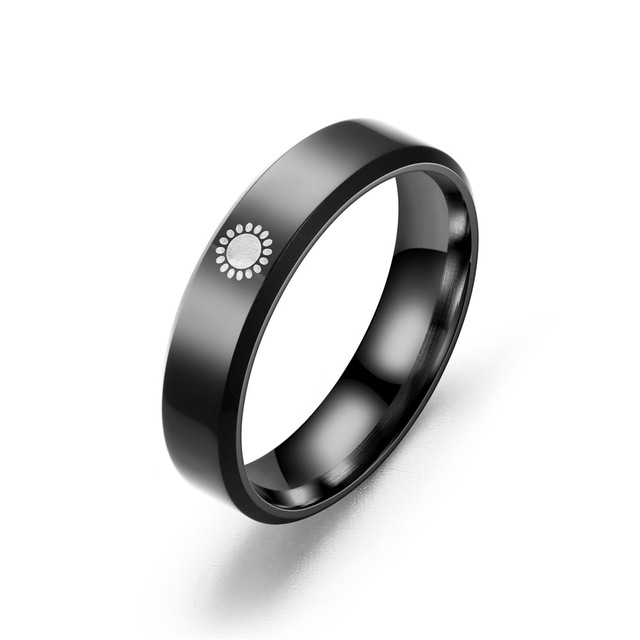 Sun Moon Couple Rings For Women Men Teens Stainless Steel Paired Couple Ring Party Wedding Fashion Jewelry Gifts