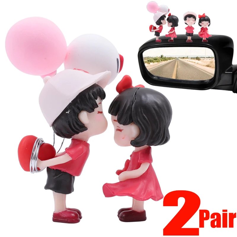 

Anime Couples for Car Ornament Model Cute Kiss Balloon Figure Auto Interior Decoration Pink Dashboard Figurine Accessories Gifts