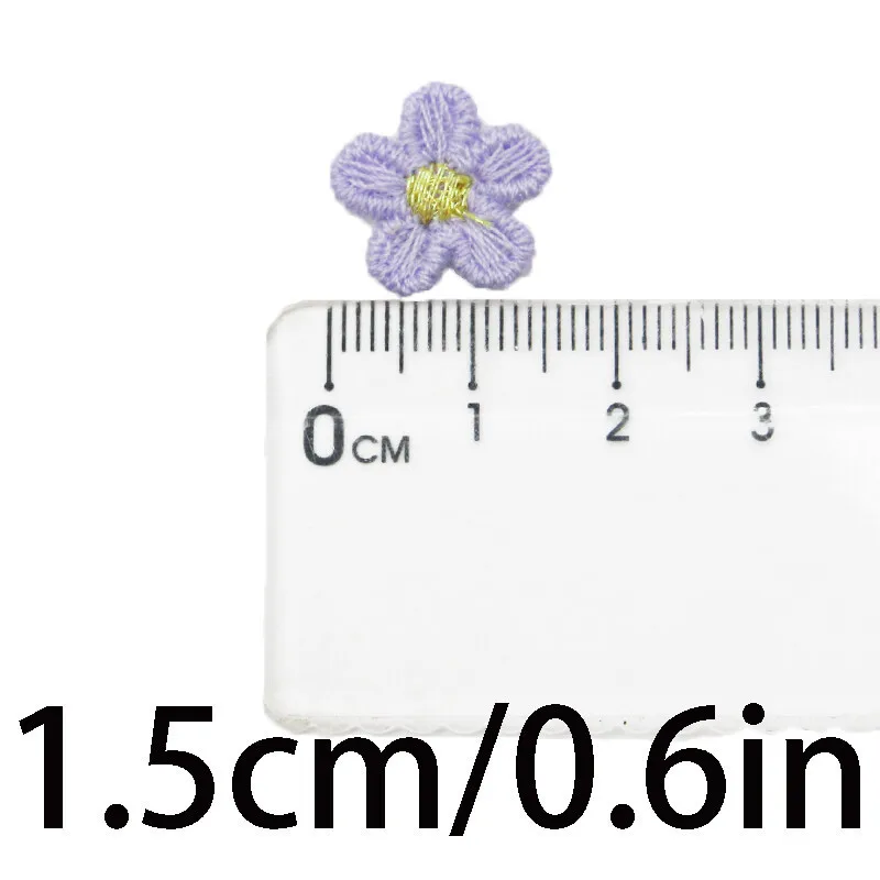 (50pcs/pack)15mm Cute Small Flower Embroidery Cloth Patch Accessories Ironing Embroidery Patch Fabric Flowers Lace