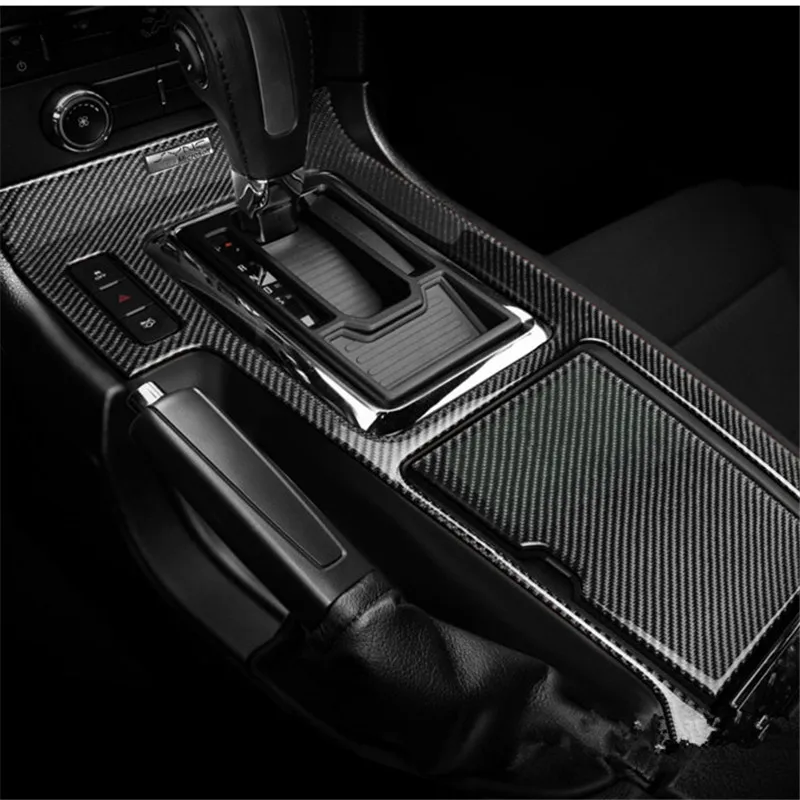 

For Ford Mustang 2009-2013 Car Interior Center Console Transmission Shift Box Panel Trim Decorative Frame Sticker Carbon Fiber