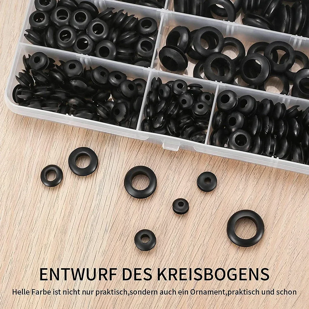 Description Picture 6 of item260pcs rubber washer combination kit, 7 sizes of rubber wire hole washer, O-ring washer, for wiring, automobile, firewall