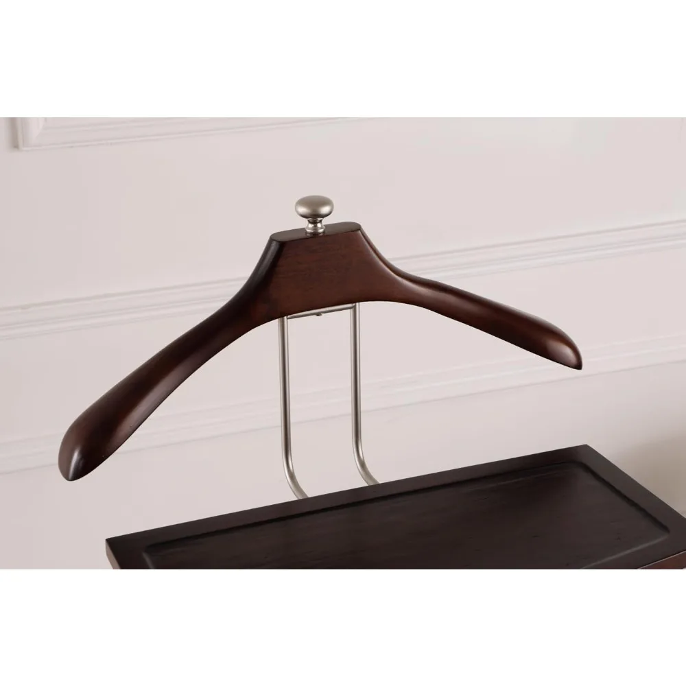 kingston iii valet stand with drawer, contour hanger, trouser bar, tie & belt hooks and shoe rack - vl16260